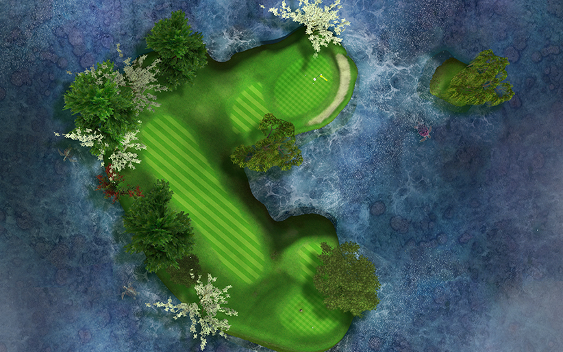 Hole 5 at Island Mist Golf