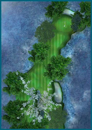 Overhead layout of hole 13