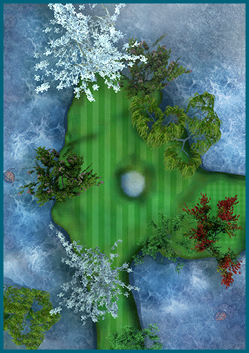 Overhead layout of hole 14