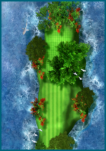 Overhead layout of hole 15